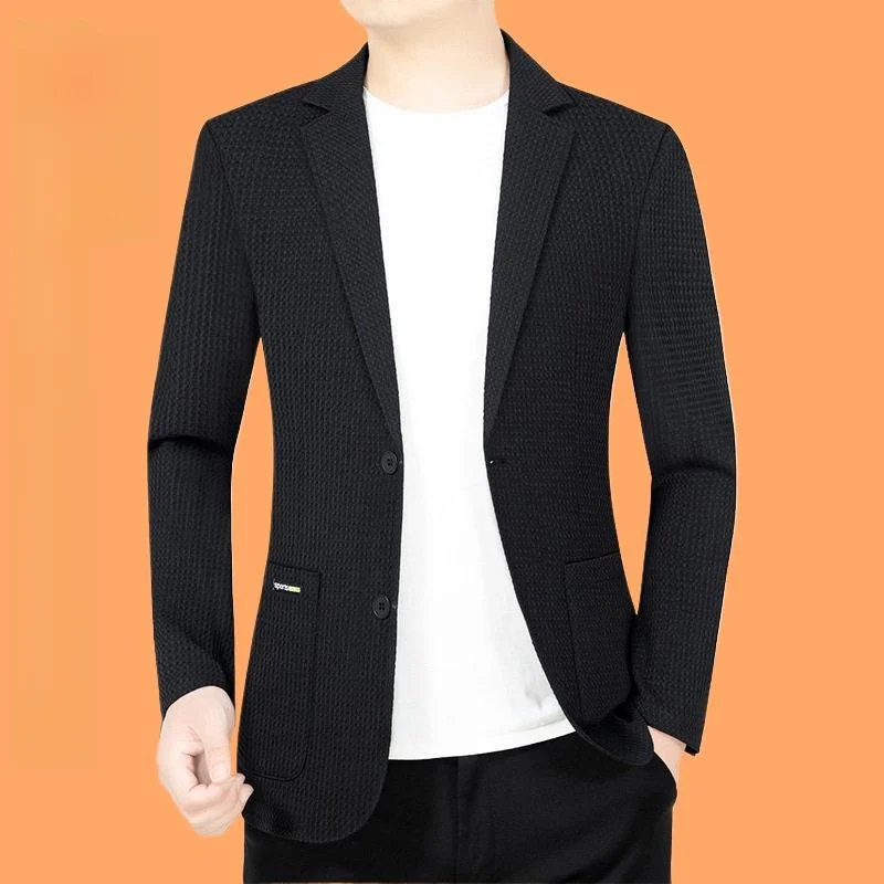 

Comfortable Summer New Sle Light Casual Sun Protection Men's Suit Top Dad's Jaet Thin Qui Dry Western Sle Clothes