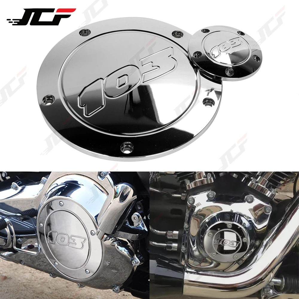Motorcycle 103 Derby Timing Engine Clutch Side Cover Black/Chrome For Harley Touring Dyna Softail Electra Glide Street Bob FLHX