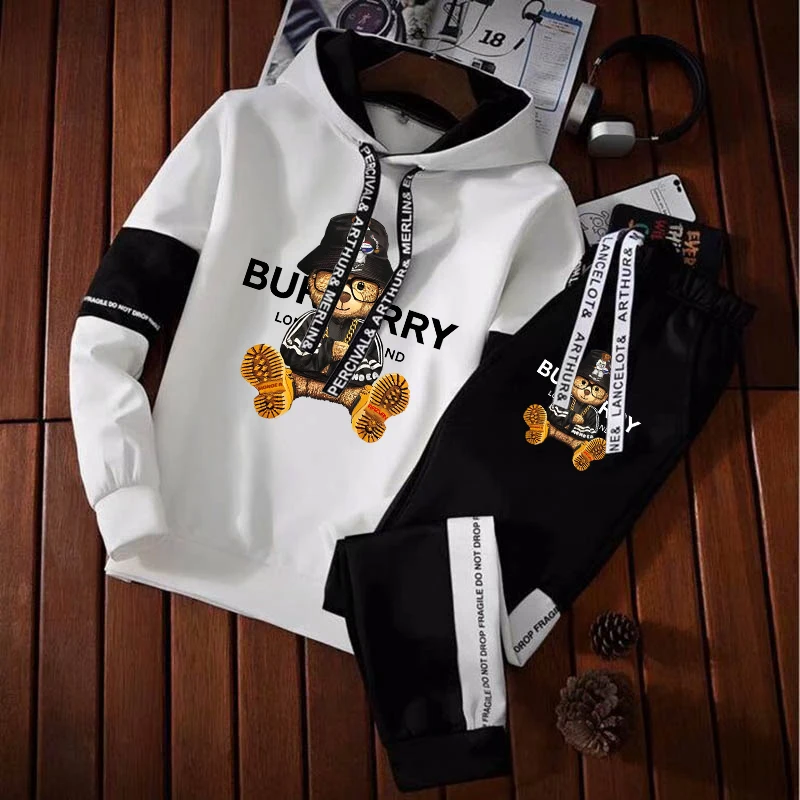 Men Hoodie Sets Luxury Tracksuit Casual Hoodies Sweatshirt 2 Piece Set Male Pullover Hoody Fashion Streetwear Clothes Hoodies