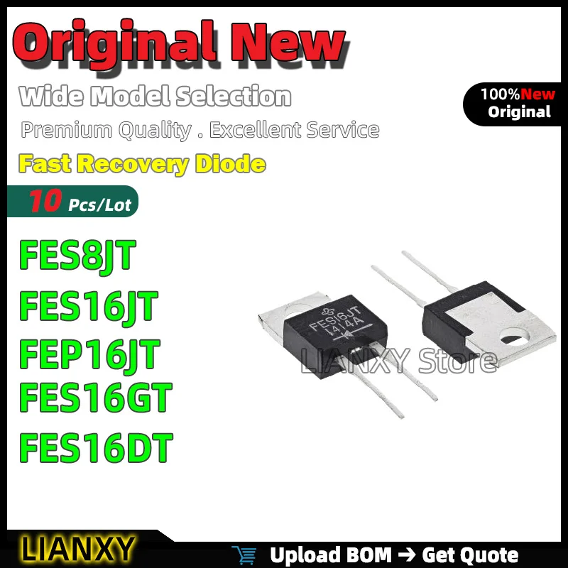 10pcs TO-220AC FES8JT FES16JT FEP16JT FES16GT FES16DT Fast Recovery Diode New Original