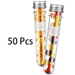 50 Pcs Clear Plastic Test Tubes 50ml Test Tubes with Lids Plastic Bottles for Storage Jewelry Seed