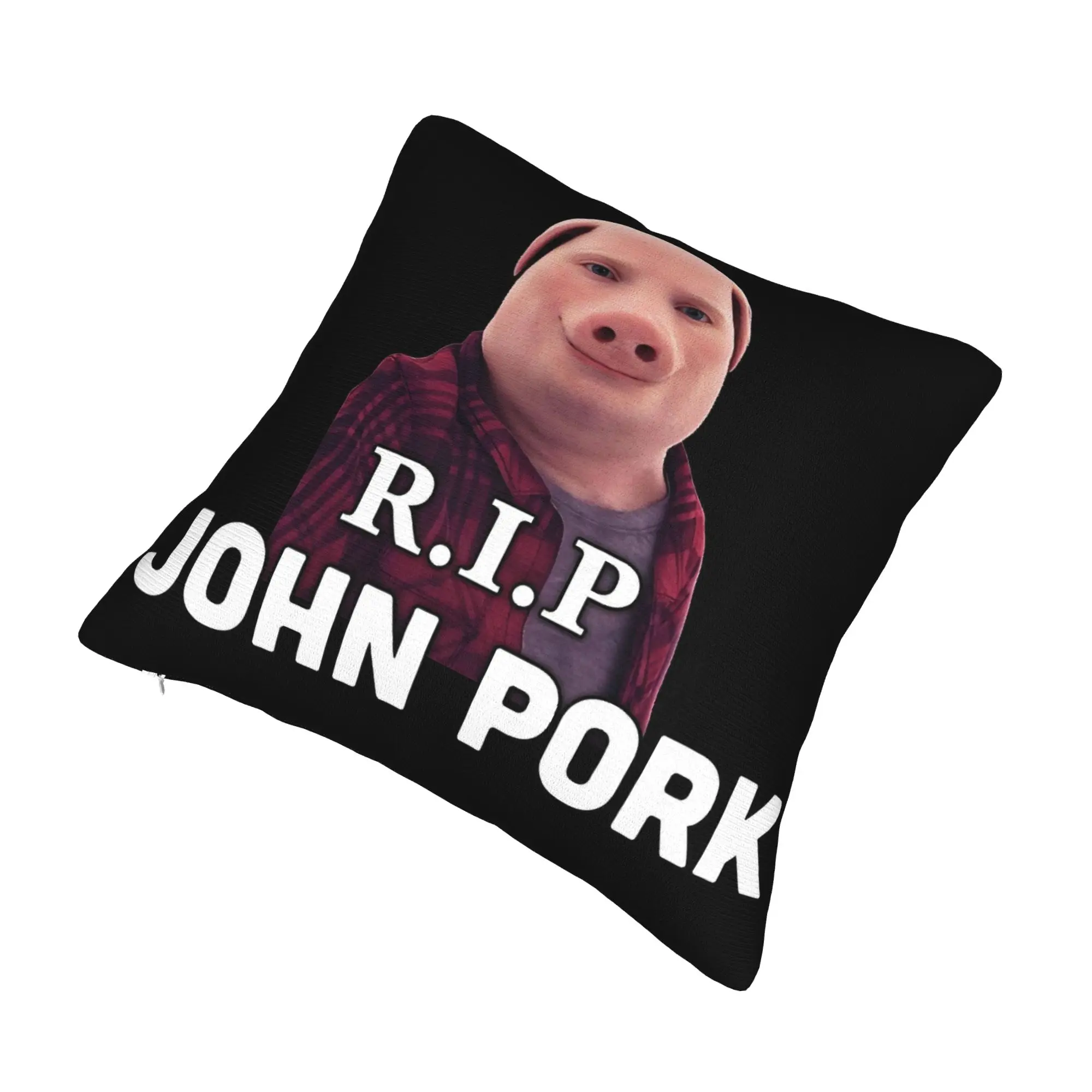 Luxury RIP John Pork Cushion Covers 40x40cm Velvet Internet Pillow for Sofa Car Square Pillowcase Home Decor