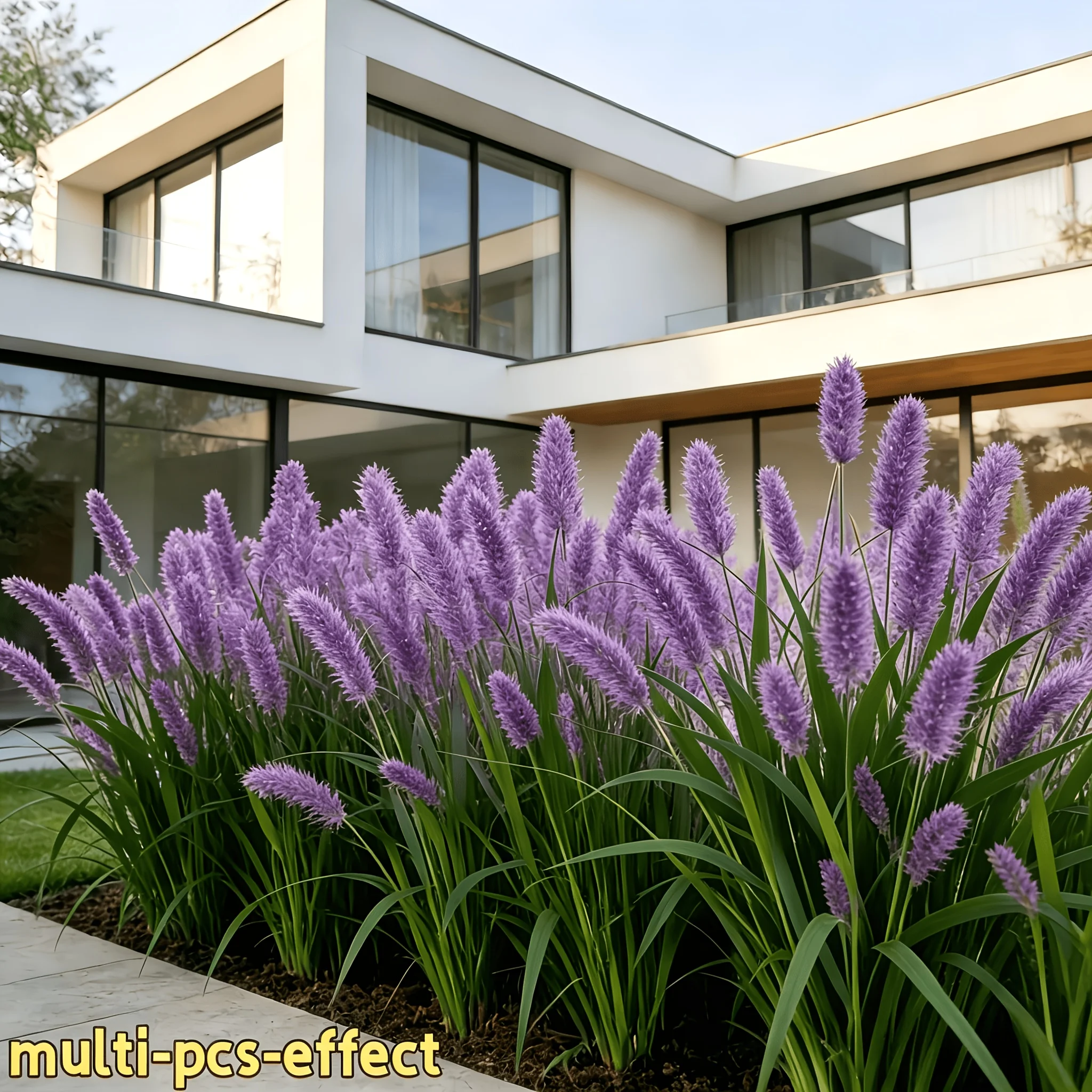 5-Piece Set (Excluding Vase) of High-End Artificial Dog Tail Grass, Suitable for Garden Floral Decoration, Courtyard Terrace, Outdoor Fence, Garden Border, Shop Window, Uv-Resistant, Suitable for Wedding Decoration, Artificial Green Plant Decoration, Maintenance-Free, No Need for Potting