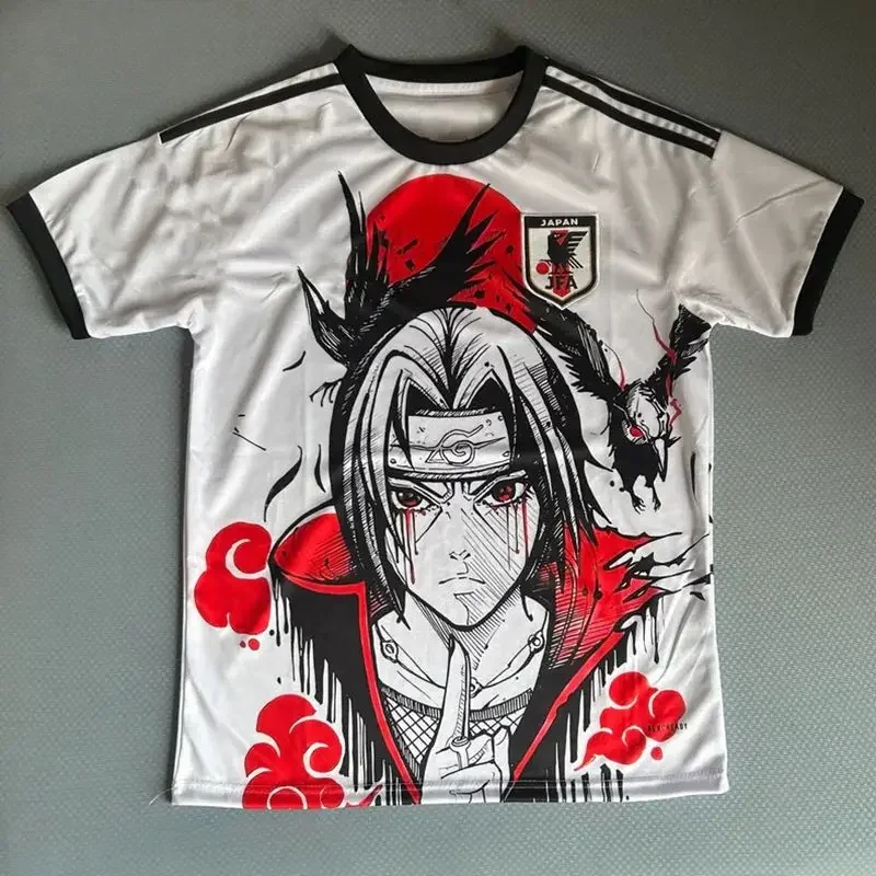 Naruto Itachi Uchiha Japan Fußballtrikot, 3D-Druck Unisex Anime Fußball T-Shirt, Naruto Crow Kurzarm Sport-T-Shirt – Detail 6