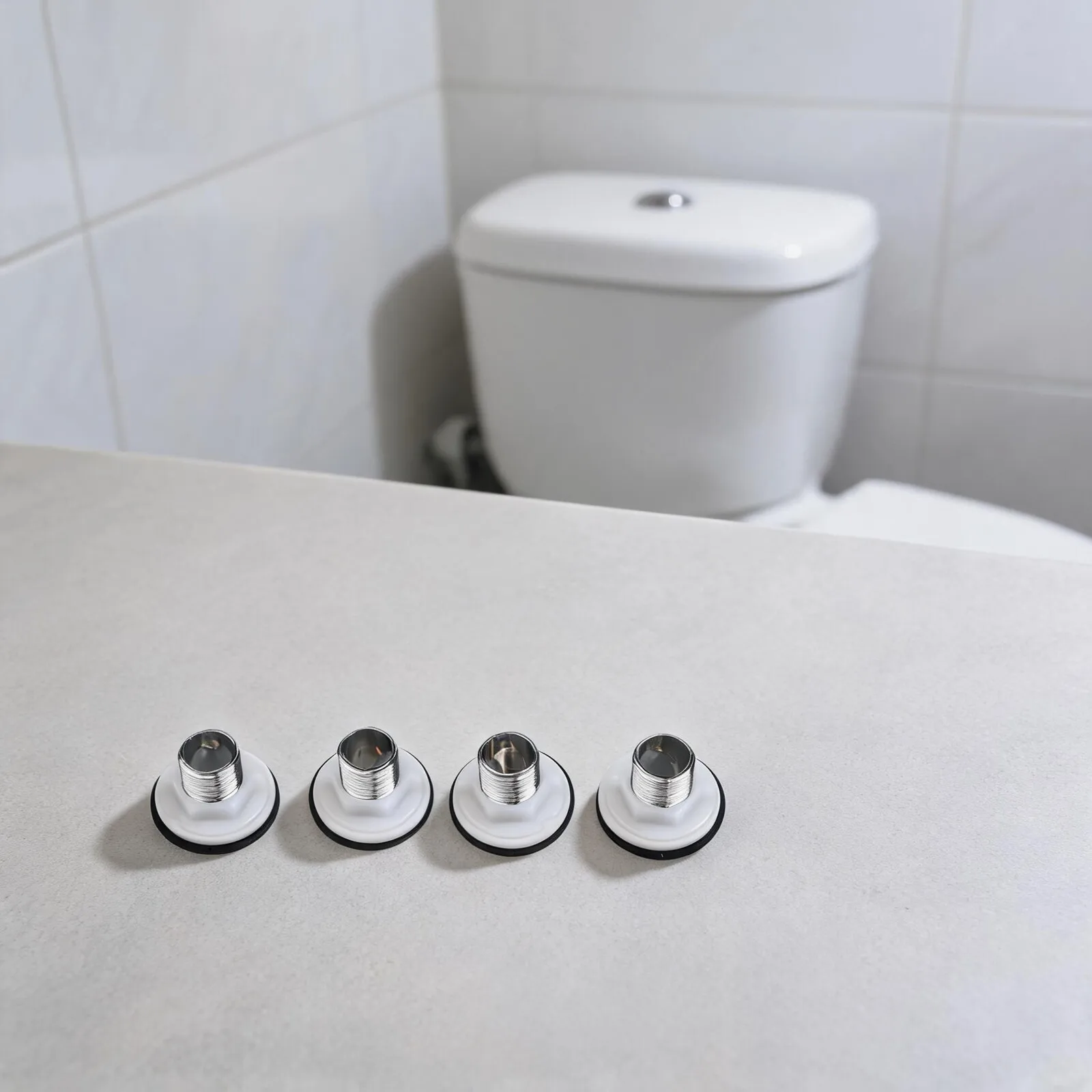 4pcs Plastic Toilet Tank Side Inlet Stopper 3/8 Inch Threaded Overflow Protection Decorative Seal For Washbasin Bathtub Plumbing