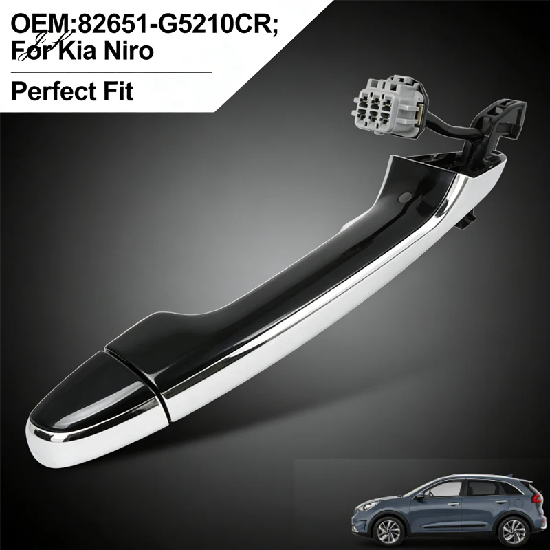 

Car Front Door Handle Plastic 82651-G5210CR For Kia Niro 2016-2018 Exterior Puller Handle Catch Door Outside Handle Chrome Door
