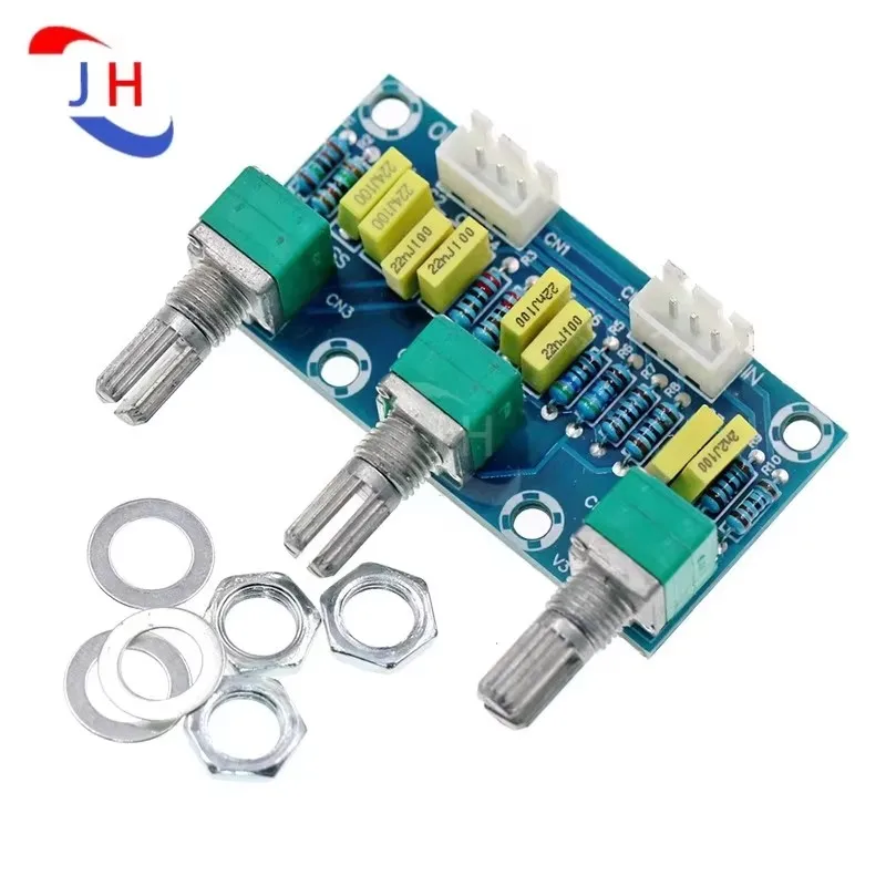 1PCS XH-M802 M802 Amplifier Board High and Low Voltage Mixer Tone Board Volume Control Subwoofer PCB Adjustment Amplificador