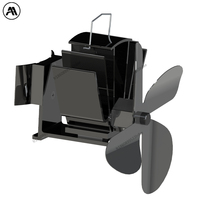 Thermoelectric Fireplace Fan with Dual 4-Blade Design, Auto-Start Heat Powered Stove Fan for Wood & Kerosene Heaters