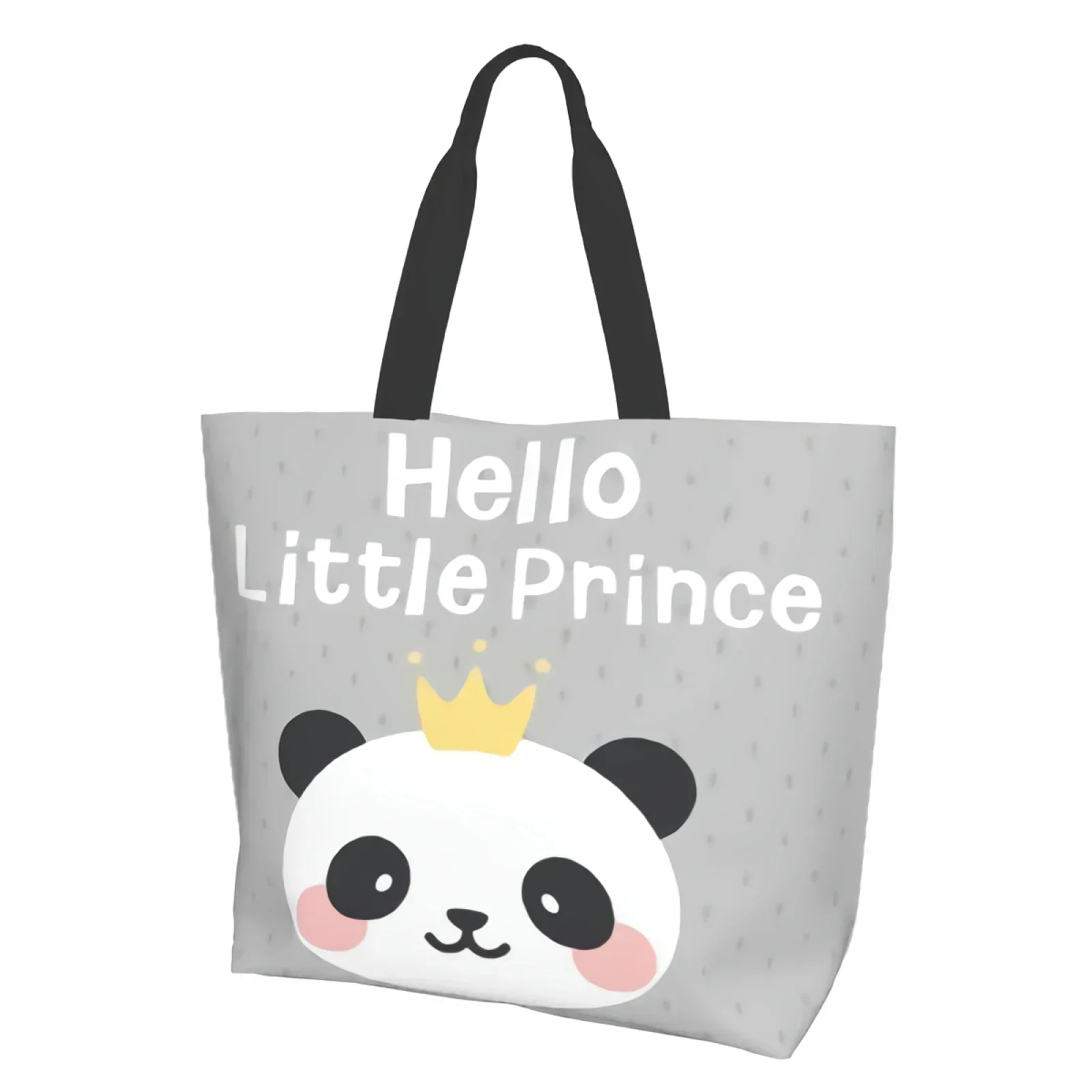 

Tote Bag Kitchen Reusable Grocery Bags Hello Little Prince Panda Printed Shopping Bag for Outdoor