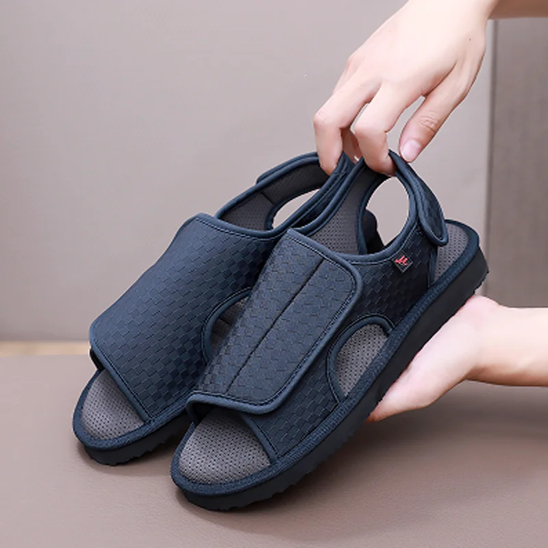 Adjustable wide shoes for the elderly, unisex and breathable shoes, suitable for men and women with diabetes, swollen thumbs