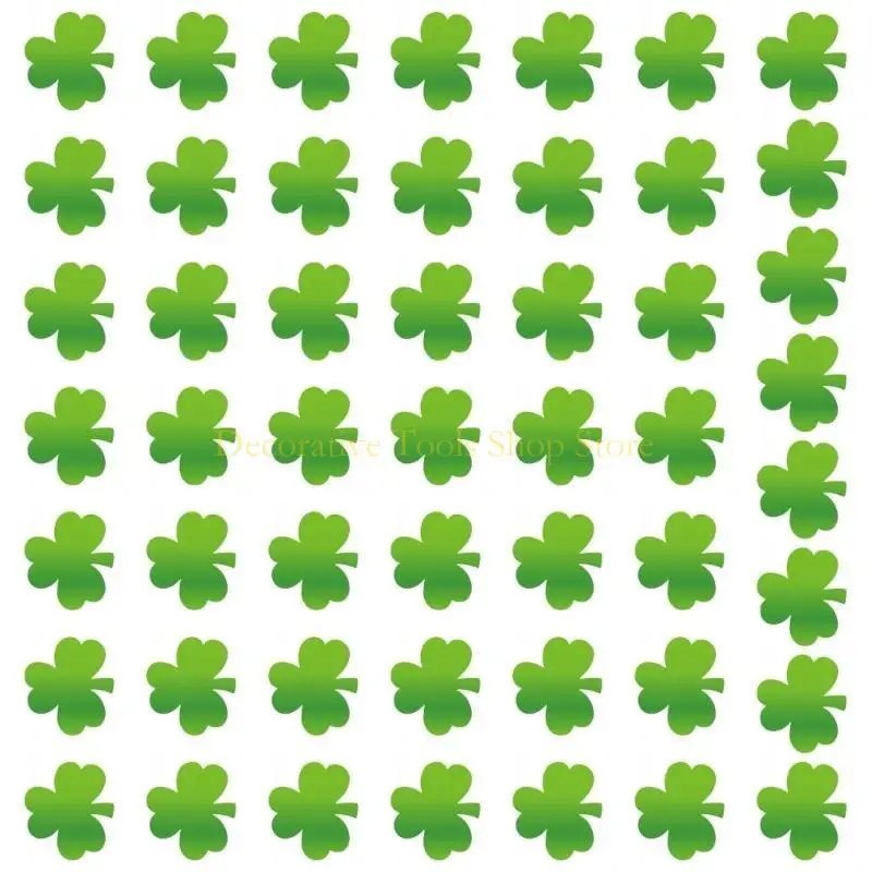 QX2E 50pcs Shamrock Sticker -Adhesive Lain Lecal Paper Wall