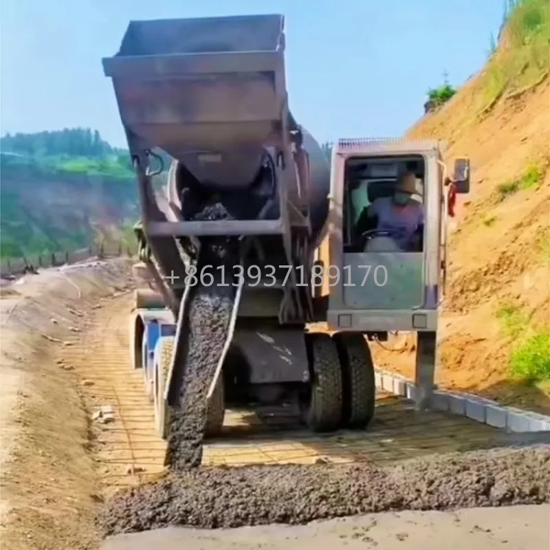 4X4 4 Cubic Cement Mixer Concrete Mixers Truck Mobile Concrete Mixer with Self Loading