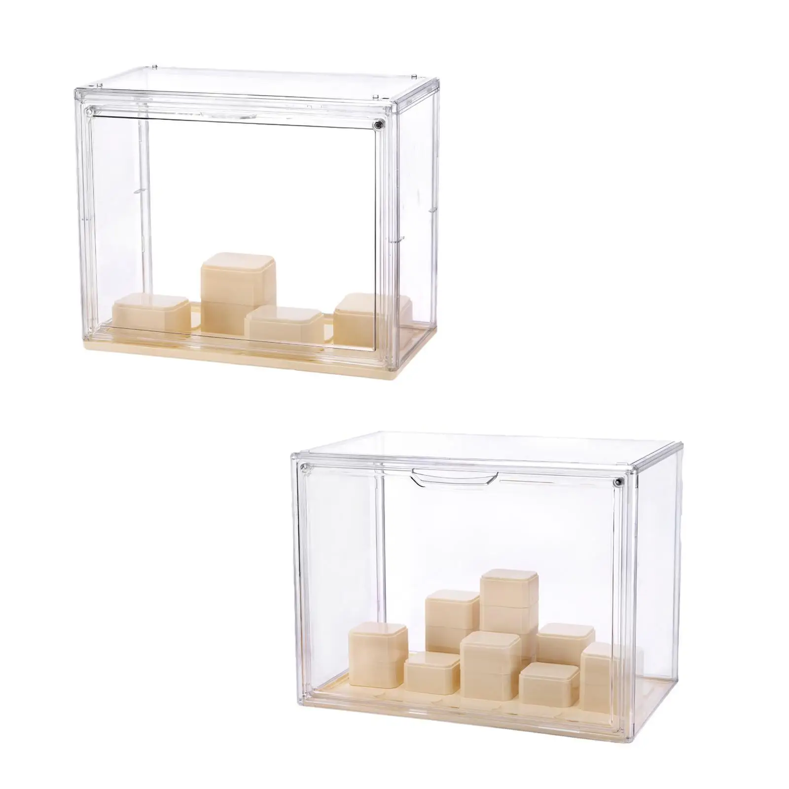 Vitrine transparente em miniatura, empilhável para figura de ação, proteção à prova de poeira, modelo de armário, vitrine