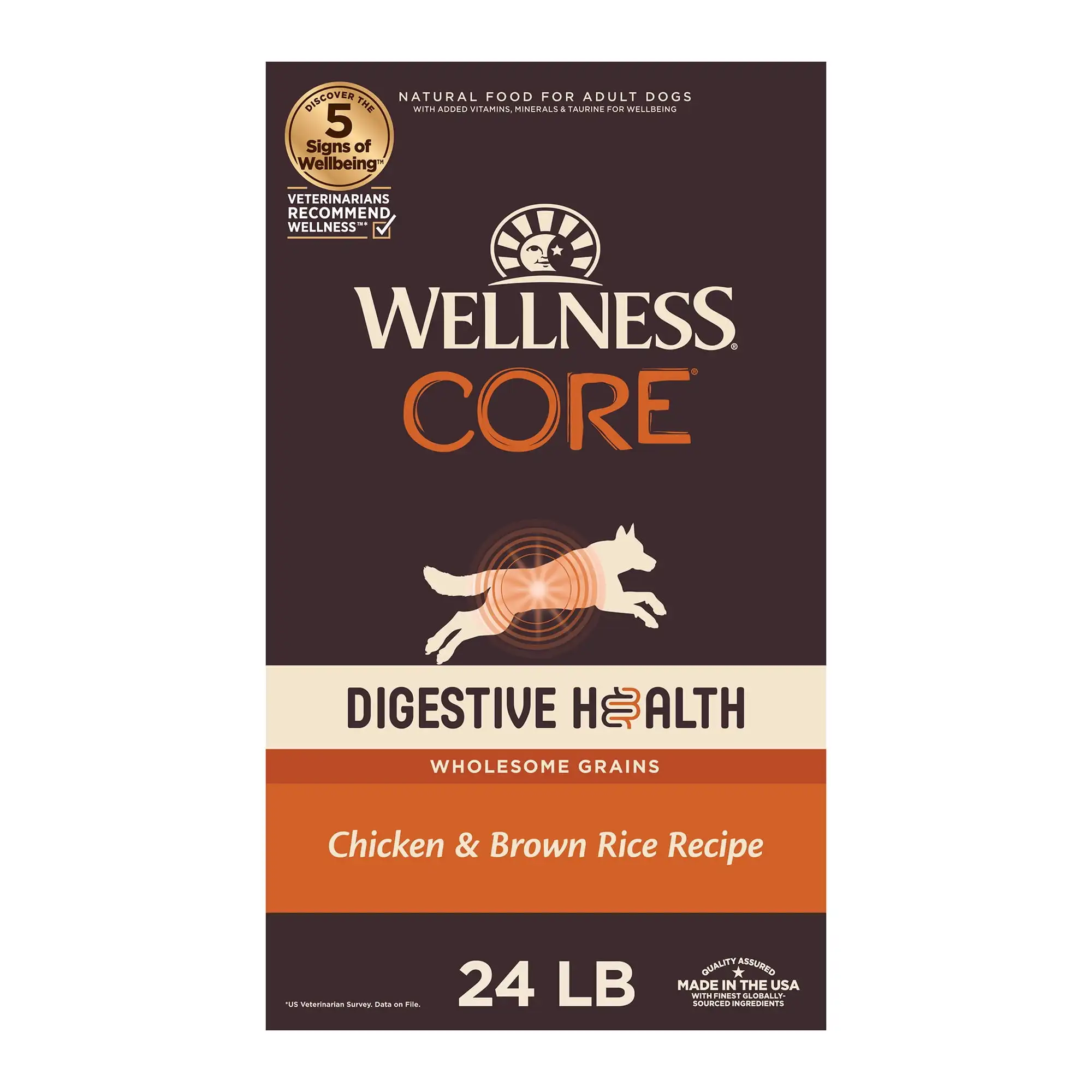 

Wellness CORE Сухой корм для собак Digestive Health, сухой корм для собак из курицы и коричневого риса, мешок 24 фунта
