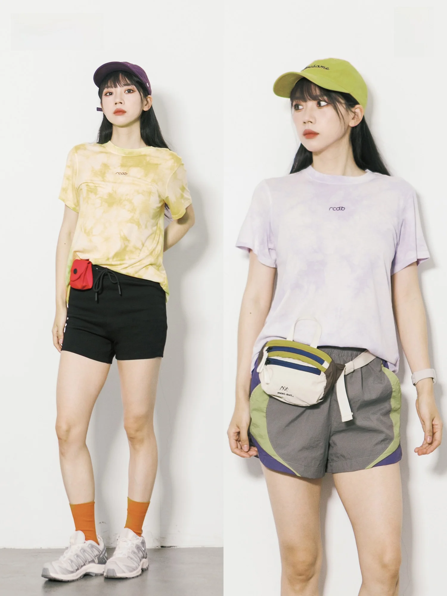 RCDB Outdoor Style Dyed T-Shirt Women's Summer Thin Breathable round Neck Sporty Skin-friendly Short Sleeve T-shirt