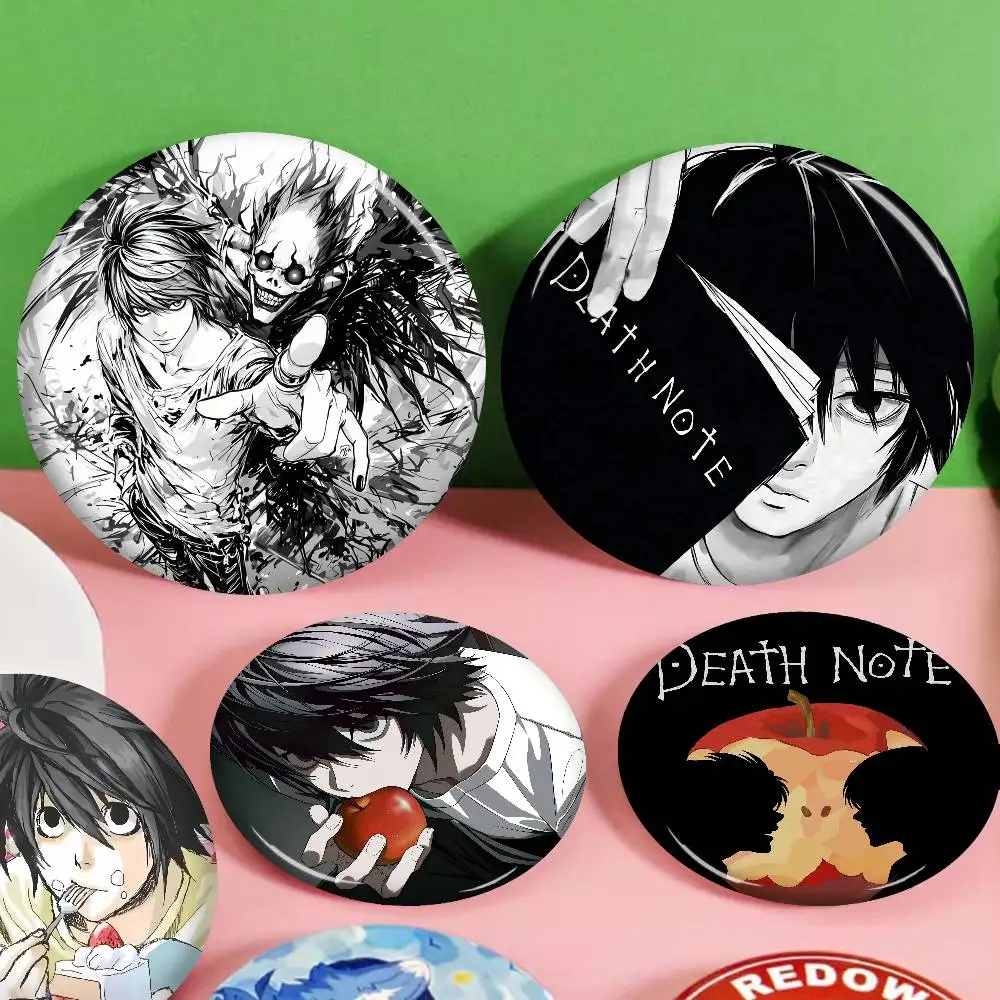 Anime D-Death note Creative Pins Funny Faces Round Snap-in Brooch Badge Backpack Hat Accessories Jewelry Gifts