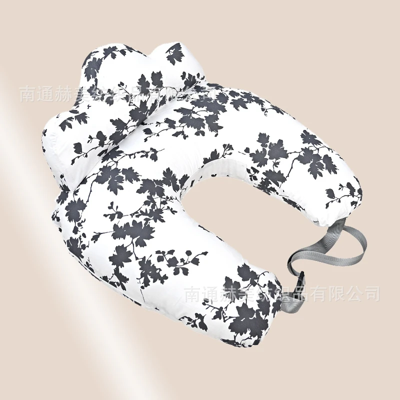 وسادة أمومة مطبوعة من القطن، وسادة رضاعة متعددة الوظائف قابلة للطي للحمل والقراءة ودعم الطفل، مريحة وناعمة #5