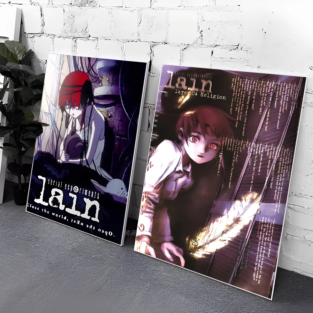 Serial Experiments Lain Anime  Movie Sticky Posters Vintage Room Home Bar Cafe Decor Vintage Decorative Painting
