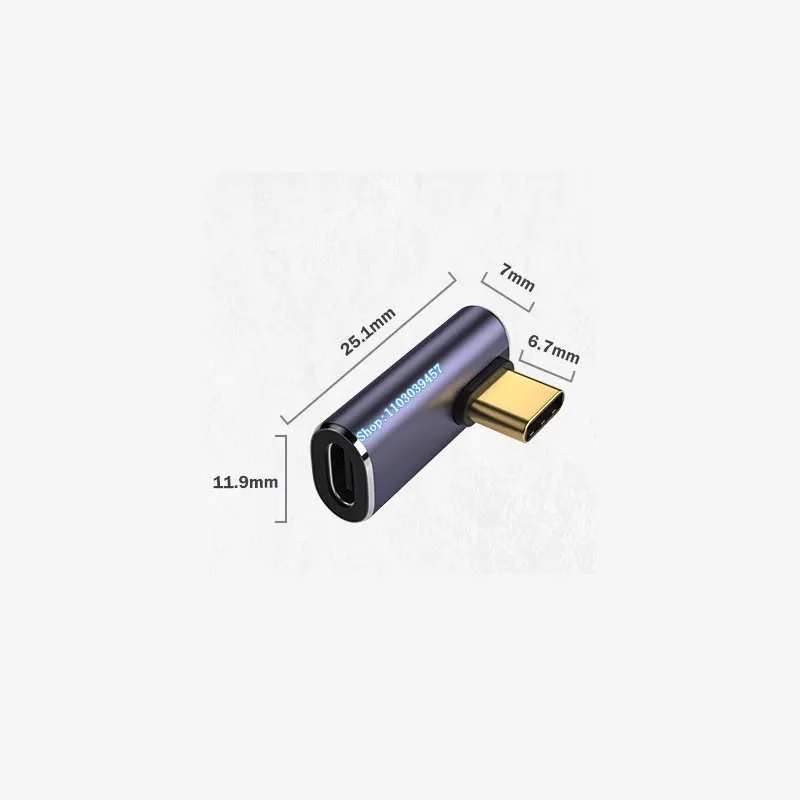 Middle Right Angle Elbow Usb4.0 Type C Male to Female Fast Charging Data transmission Adapter Connector Type-C Usb4.0 MF Adaptor