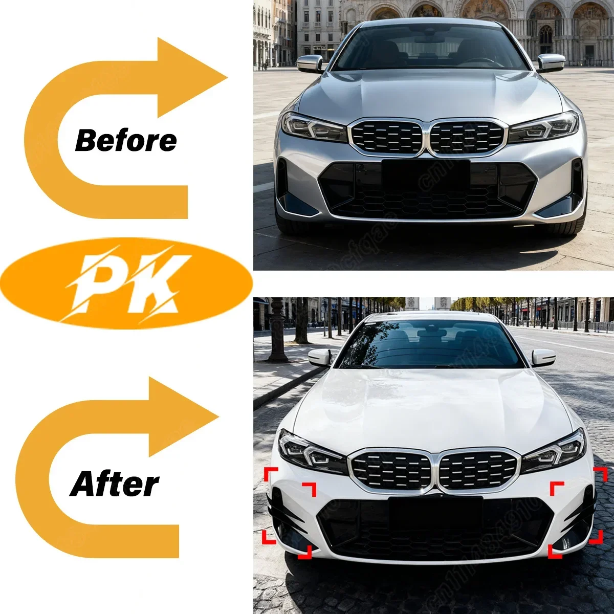 For BMW 3 Series G20 G21 G28 LCI M Sport 2023 2024 Automobile Front Bumper Side Splitter Car Front Air Knife Body Decorate Kit