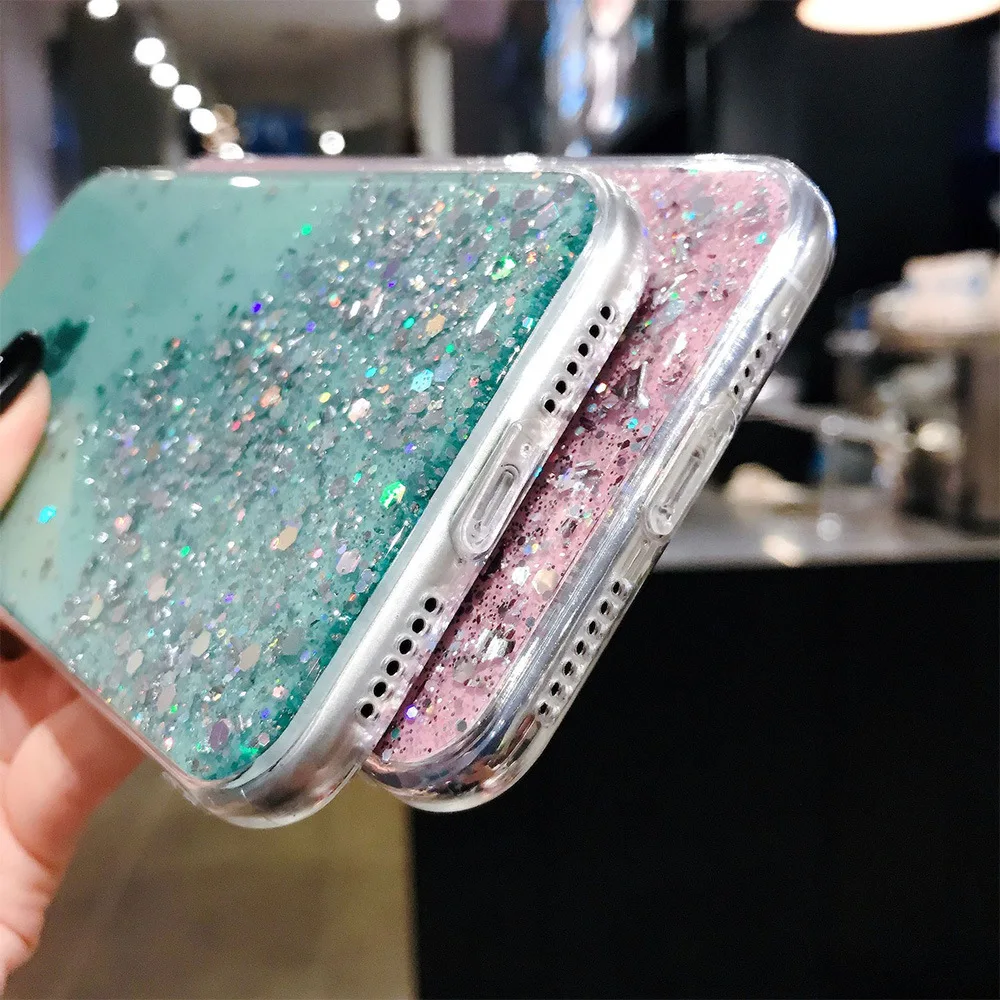 Luxury Gradient Glitter Star Case For iPhone 15 14 13 12 Pro Max 11 Pro XR XS  X iPhone 8 7 6S 6 Plus Soft Clear TPU Cover Case - náhled 5