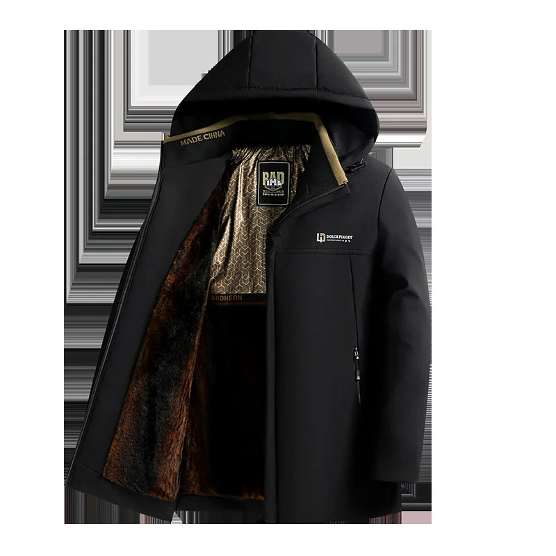 New Pie Overcomes Winter Clothing Middle-aged Men's Removable Hat Jacket Cotton Clothing Fleece Thickened Jacket jackets for men