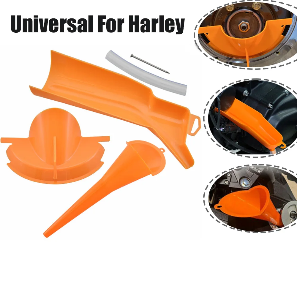 Premium Oil Filling Tools Set Primary Crankcase Funnel With Filter Funnel Cover For Harley XL883 Dyna Softail Touring FLHR FXDL