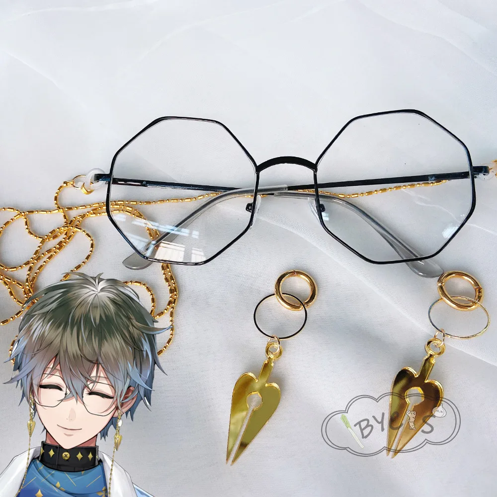 NIJISANJI Vtuber Iem Ike Eveland Cos Clip Ear Pins Cosplay Earrings Badge Glasses Brooch Anime Prop Jewelry Accessories