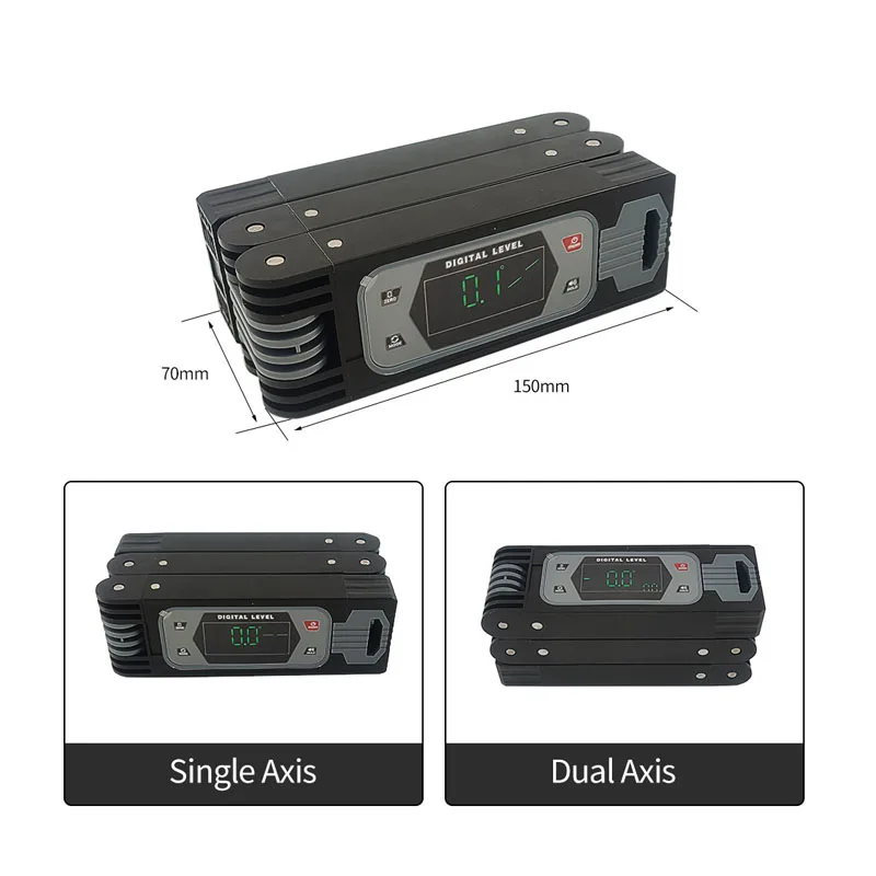 Portable Folding Digital Level Ruler, Multi-Segment Assembly Magnetic Measuring Tool For Home Woodworking Use