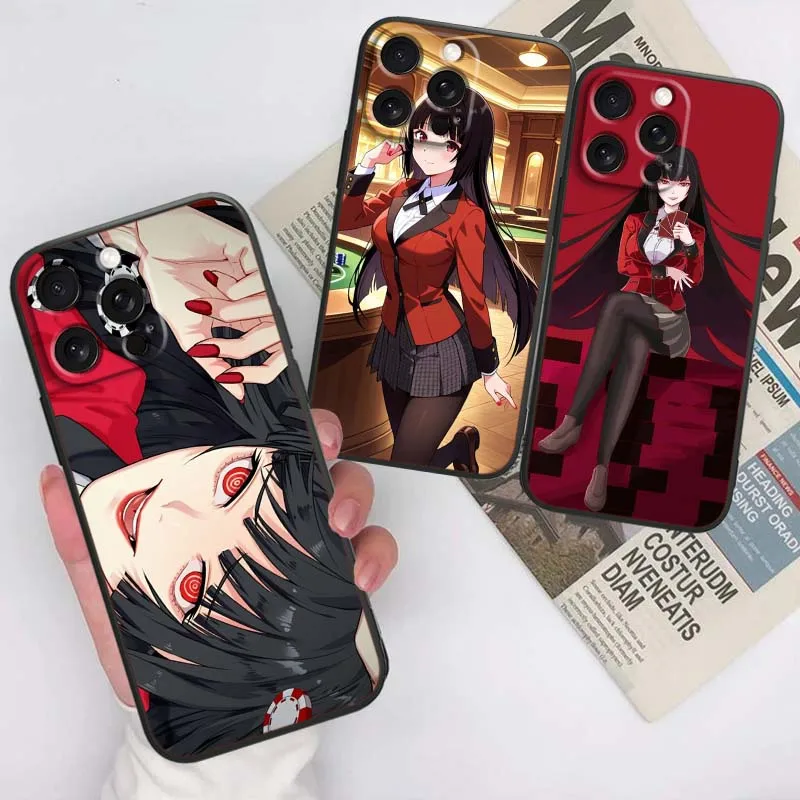 

Kakegurui Anime Art Cool For Apple iPhone 17 16 16E 15 14 13 12 11 Pro Max Plus Air Black Soft Silicone Cover Phone Case