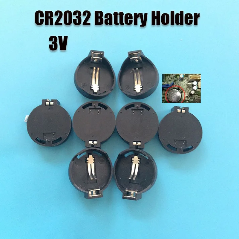 10PC Environmental Protection Material ForCR2032CR2025 Coin Cell Battery Holder Case 3VBlack Coin Cell Button Socket Holder Case