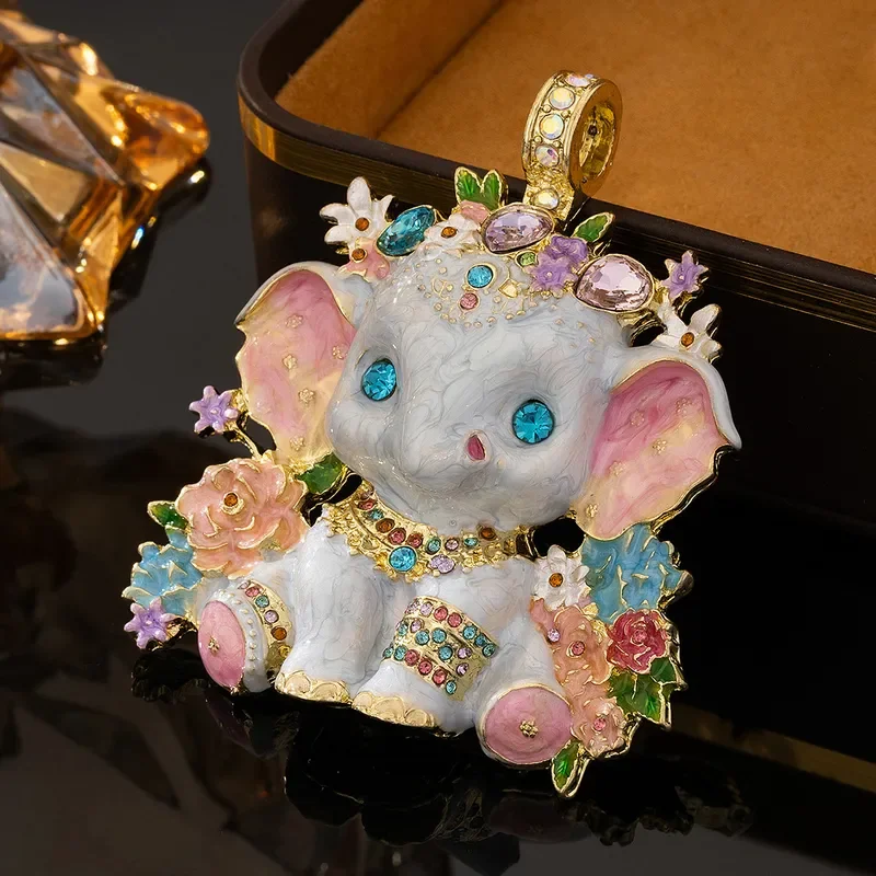 Medieval Vintage Elephant Pendant Fashion Cute Exquisite Enamel Dripping Oil Auspicious Elephant KF Medieval Pendant