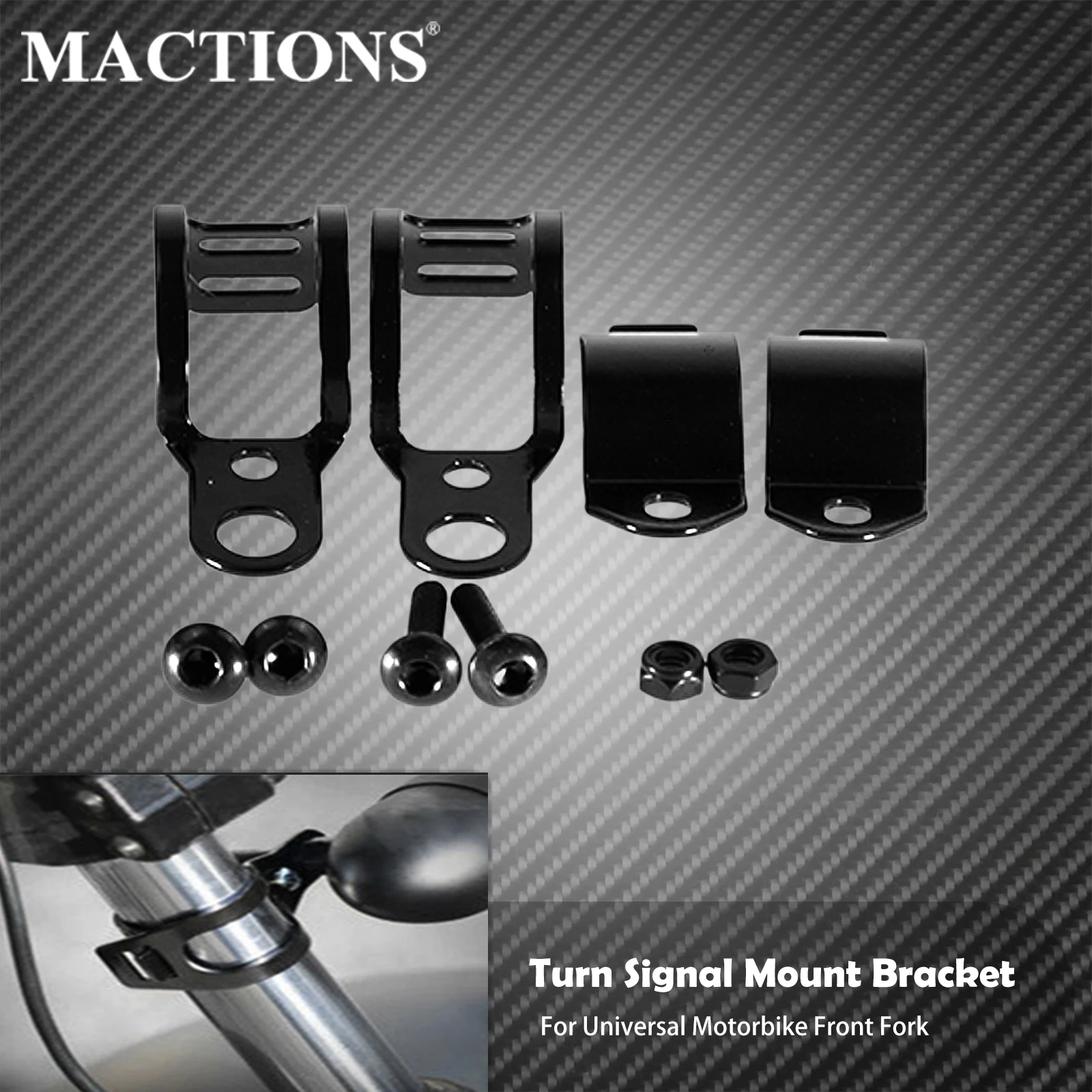 

2pcs/Pair Motorcycle Turn Signal Mount Bracket Relocation Mount Fork Clamps Holder For 35MM-39MM Turn Signal Black Silver Moto