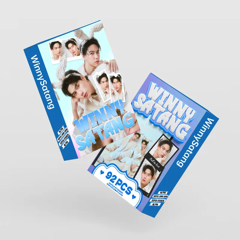 92Pcs/Set Thailand Stars WinnySatang Laser Lomo Card  Winny&Satang Character Mini Postcard Photo Cards Stickers Fan Support Card