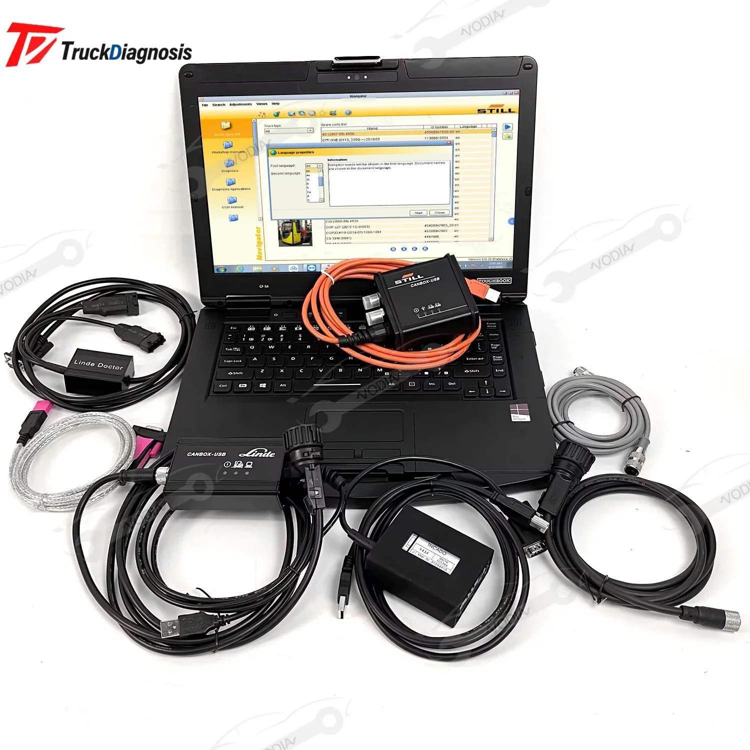 Forklift Full Kit for Linde canbox doctor Judit box Incado Still canbox Diagnosis Scanner Tool+CF53 Laptop