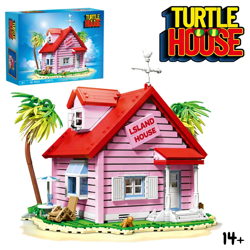 

1434PCS Creative Anime Character Turtle Immortal Turtle House Building Blocks Construction Bricks Toy Gift For Children Adult