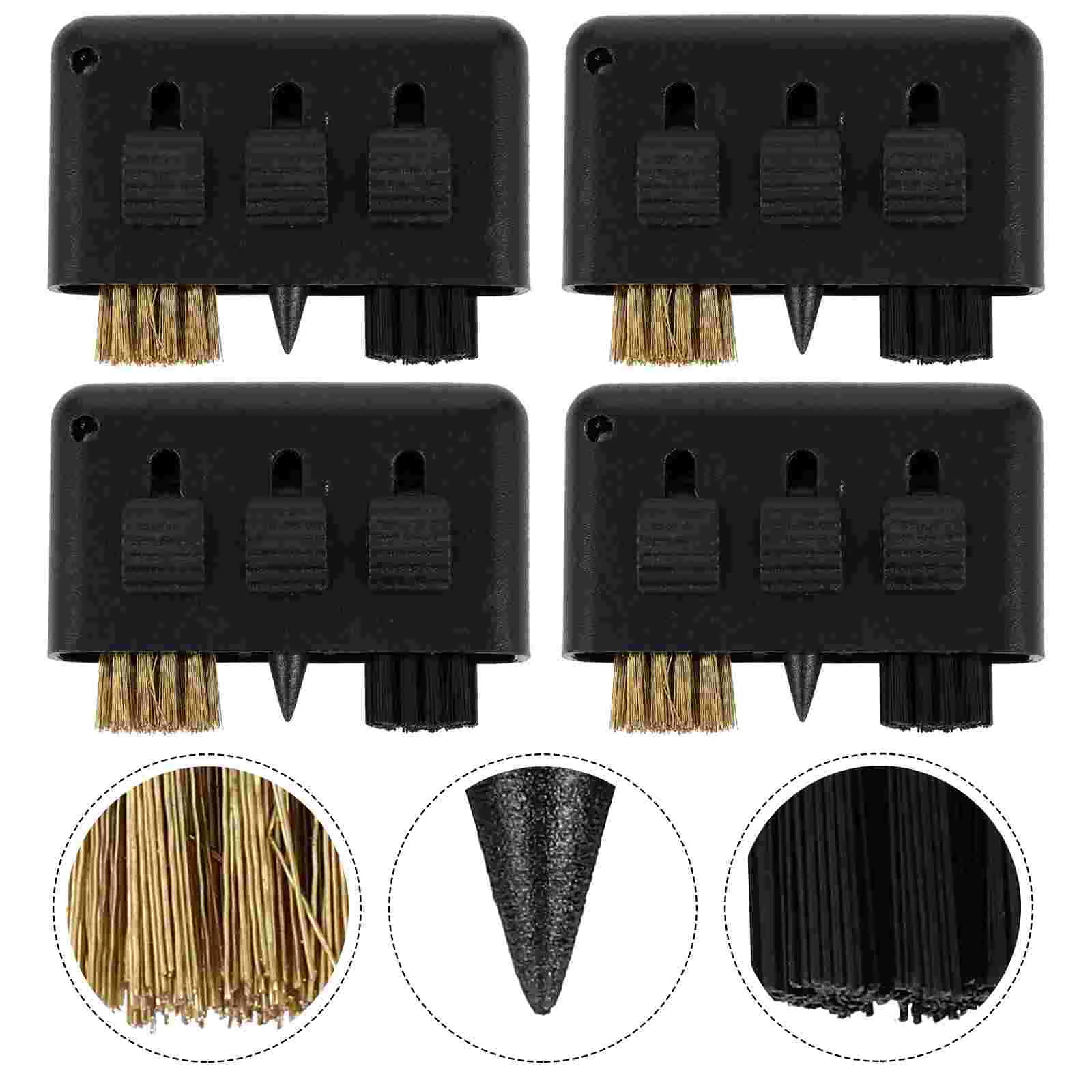 4 Pcs Golf Cleaning Brush Portable Ball Kit Accessories Groove Cleaner Club Tool