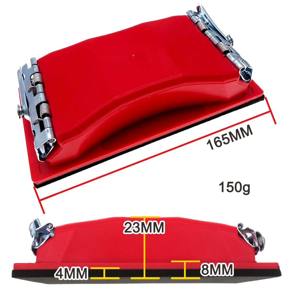 Imagem -02 - Mão Lixar Bloco com Clip na Montagem Lixar Bloco Lixadeira Pad para Madeira Acabamento de Móveis do Carro Folhas Suporte Braçadeira
