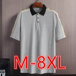 Polo Shirts Men Big Size Summer Business Shirt 8XL Short Sleeve Breathable Tops Camisetas Hombre Men Clothing Oversized T Shirt