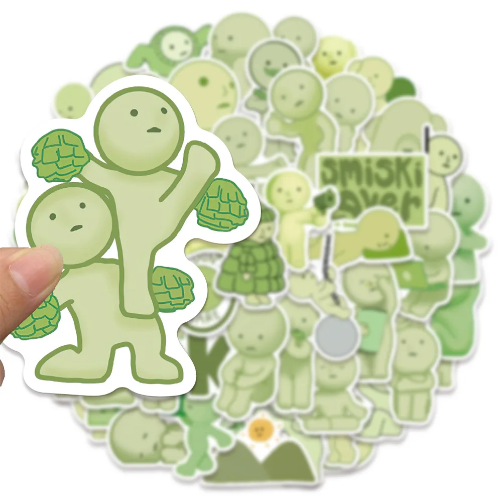 54 قطعة من ملصقات Smiski الكرتونية اللطيفة شارات للأطفال والكمبيوتر المحمول والثلاجة وسكرابوكينغ وحقيبة السيارة Kawaii المضحكة لتزيين الملصق