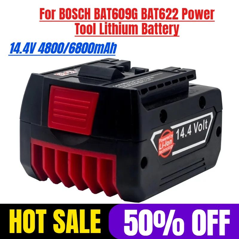 

14.4V 6800mAh for BOSCH BAT609G BAT622 Power Tool Lithium Battery