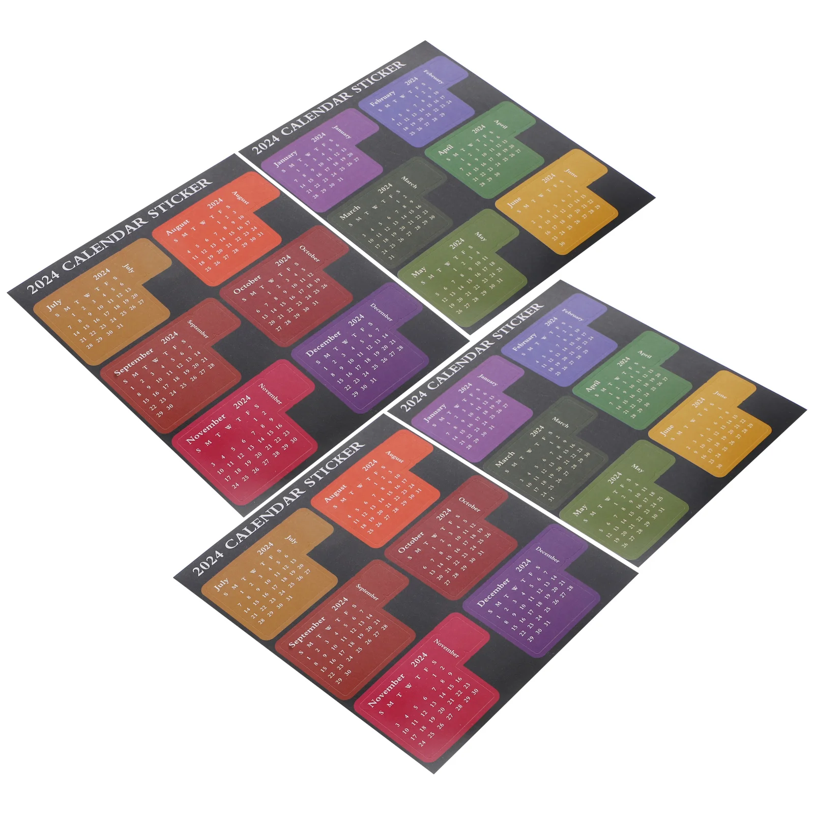 

4 set 4 Sets Household Planner Multi-Function Book Diy Calendar Index Stickers For Office Home Use Adhesive Notepad Month Tabs