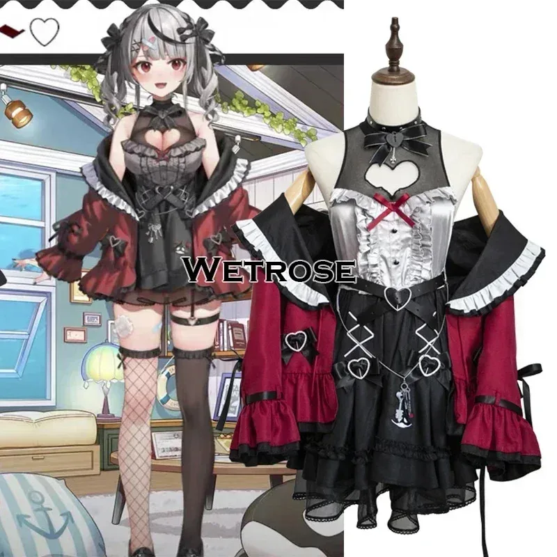 【Wetrose】متوفر في المخزون Sakamata Chloe 2023 زي جديد أزياء تنكرية للمواعدة فستان Hololive JP Holo Vtuber HoloX مجموعة شعر مستعار للهالوين