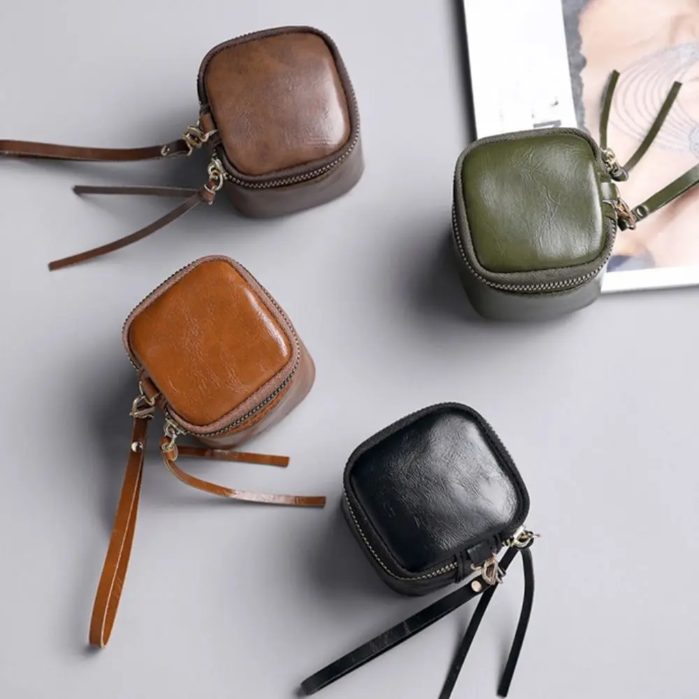 

Practical Portable Small Square Coin Purse Lipstick Storage Wrist Bag Mini Storage Bag Lightweight Zipper Pouch Makeup Bag Girls