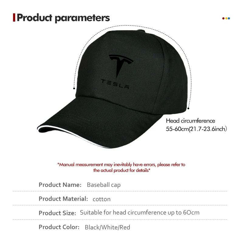 New Car Baseball Cap Fashion Outdoor Sport Cotton Sunblock Hat For Tesla Model 3 Y S X 2021 Roadster Cybertruck Juguete