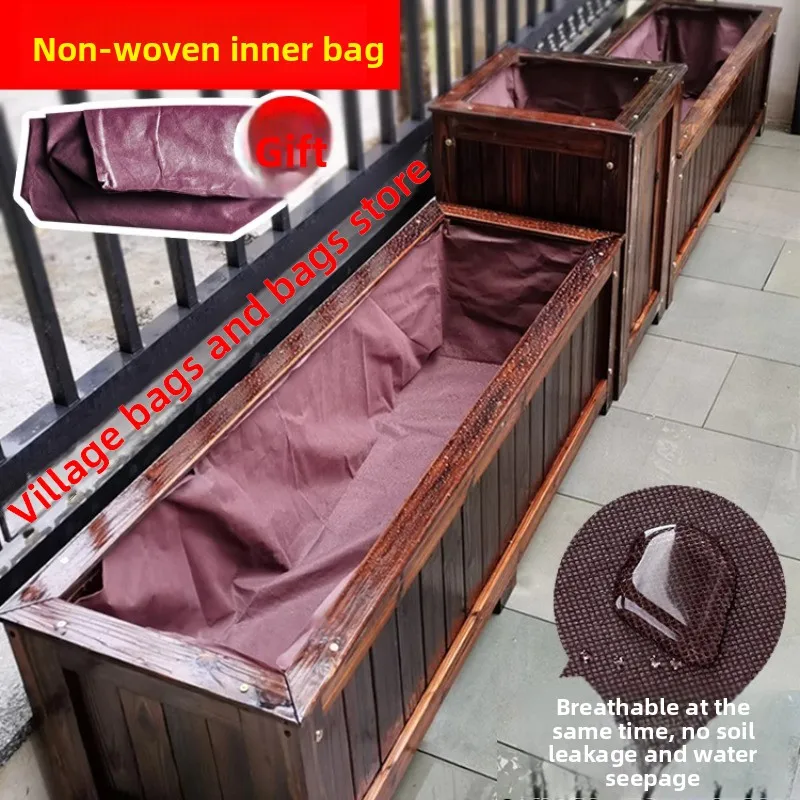 

Antiseptic wood flower box Planting box Outdoor courtyard special wood flower pot Flower bed Balcony Outdoor fence Rectangle