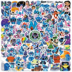 Pegatinas de Lilo Stitch de Disney para niños, calcomanía impermeable para monopatín, guitarra, portátil, juguete clásico, 10/30/50/100 piezas