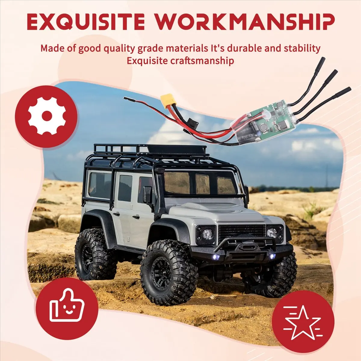 OKgood AM32 Programming Brushless for 1/10 1/8 RC Crawler Car Axial TRX SCX10 TRX4 100A