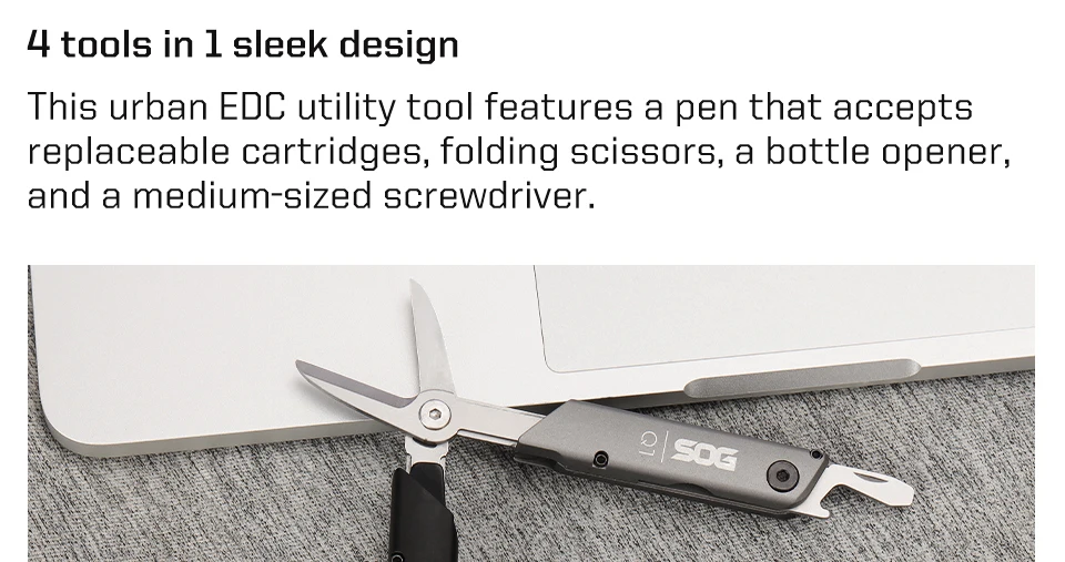 SOG 4-in-1 BATON Q1 Multi-Tool Klappschere EDC Taktischer Stift Multifunktionale tragbare Werkzeuge Taschenschraubendreher Flaschenöffner – Detail 12