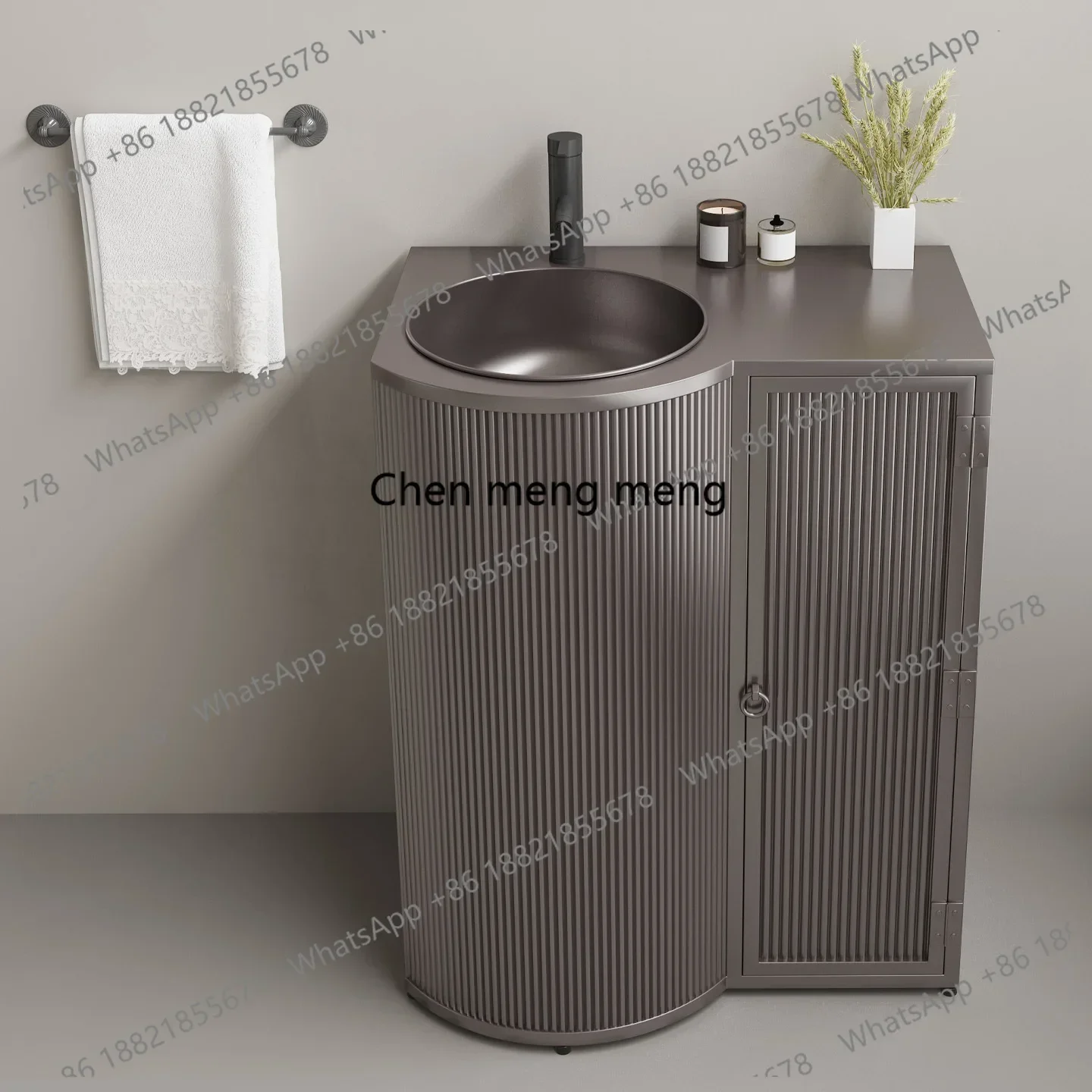 Q181 Industrial wind wash basin floor-to-ceiling integrated washbasin cabinet restaurant creative column washbasin